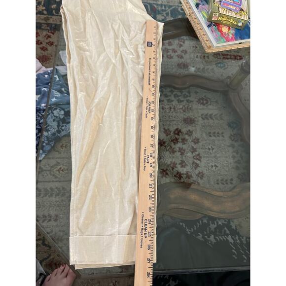 Anne Klein Women's Chalk Gold Linen Blend Trouser Pants Size Medium - Picture 8 of 11